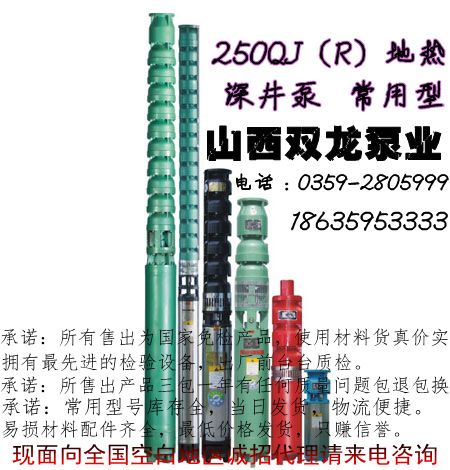 关圣QJ深井潜水泵250QJ多级井用/R热水泵/搪瓷防沙/5.5~180KW图片