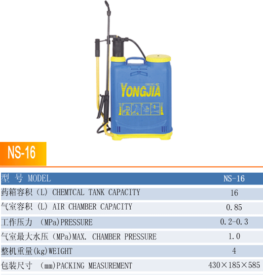 永佳NS-16喷雾器图片